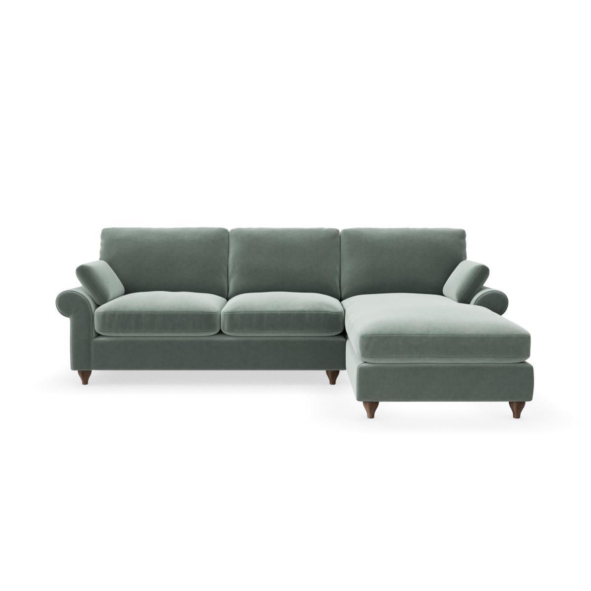Salisbury Luxury Velvet Right Hand Corner Sofa Luxury Velvet Lilypad – image 3