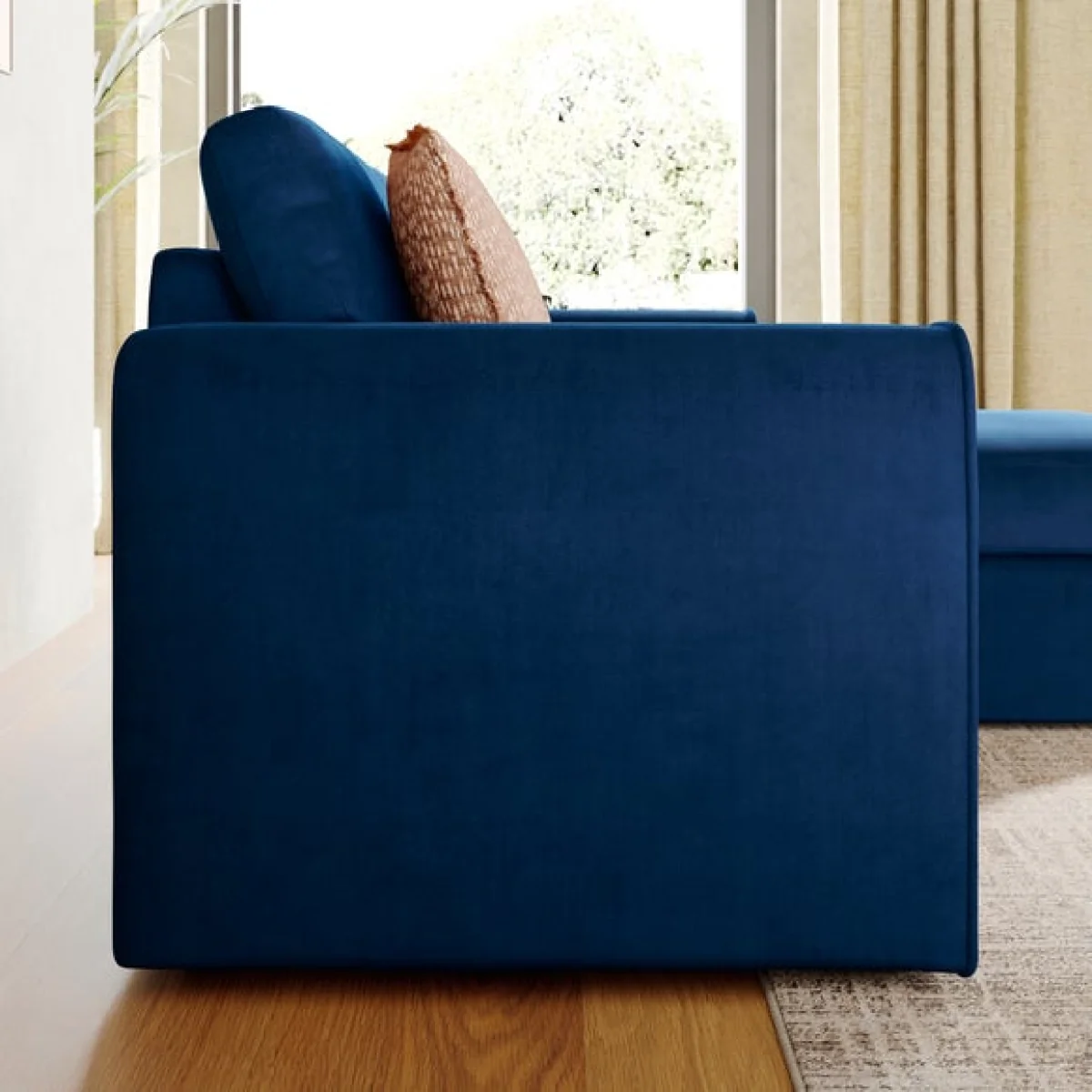 Abel Matte Velvet Reversible Corner Chaise Sofa – image 3