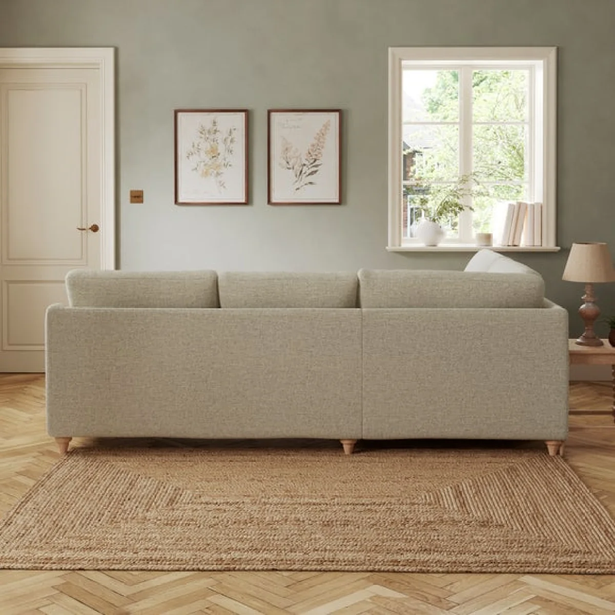 Hattie Basket Weave Corner Sofa – image 2