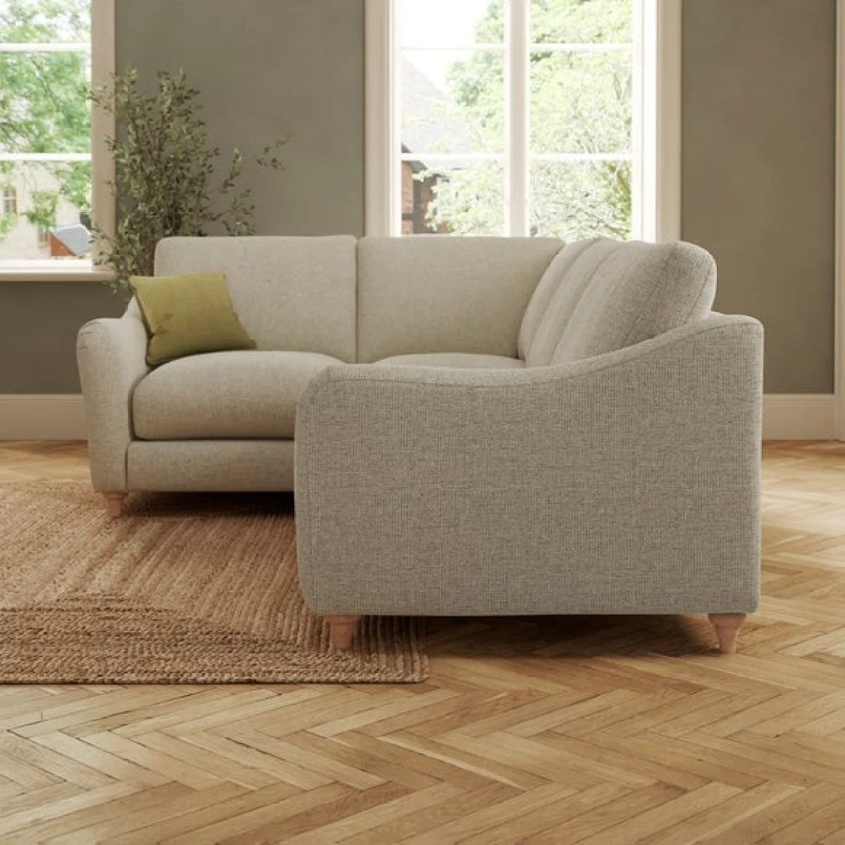 Hattie Basket Weave Corner Sofa – image 3