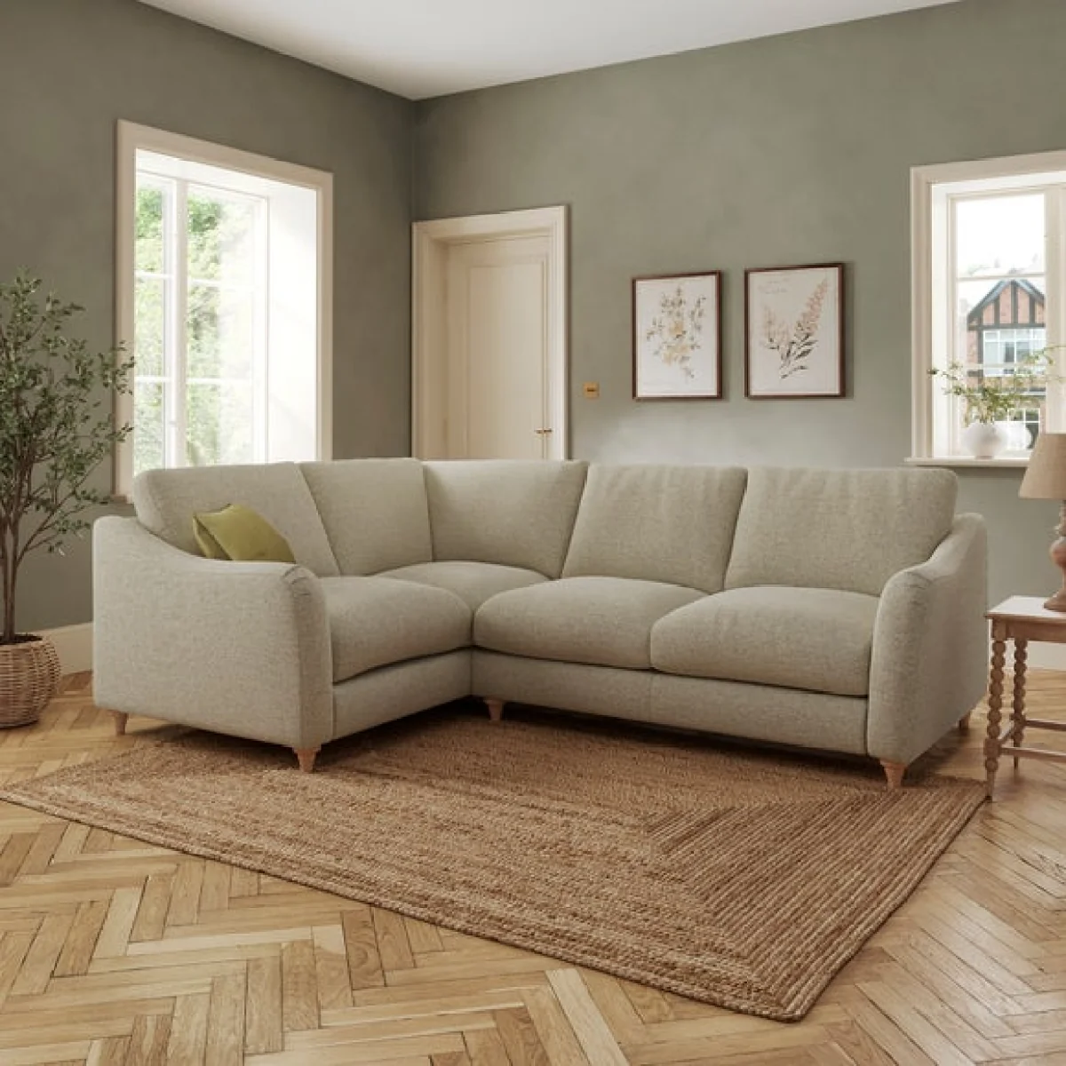 Hattie Basket Weave Corner Sofa – image 1