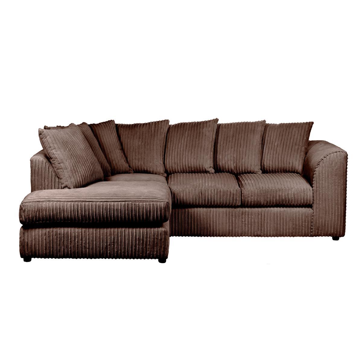 Blake Jumbo Cord Left Hand Corner Sofa Chocolate (Brown) – image 2
