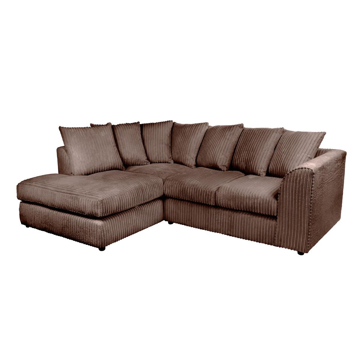 Blake Jumbo Cord Left Hand Corner Sofa Chocolate (Brown) – image 3