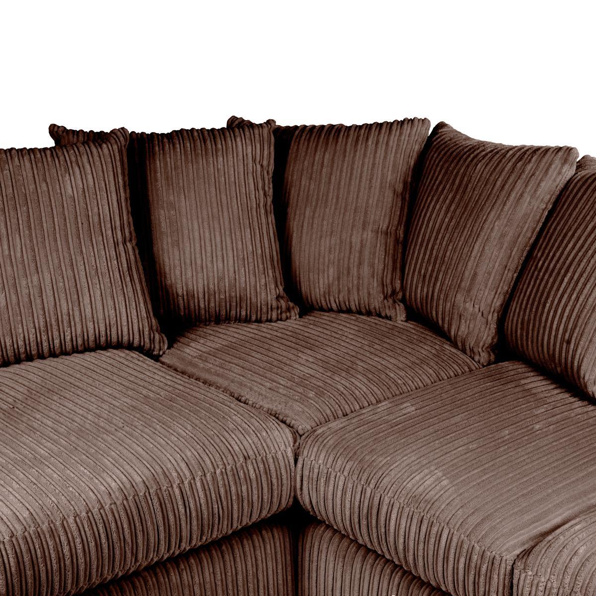 Blake Jumbo Cord Left Hand Corner Sofa Chocolate (Brown) – image 6