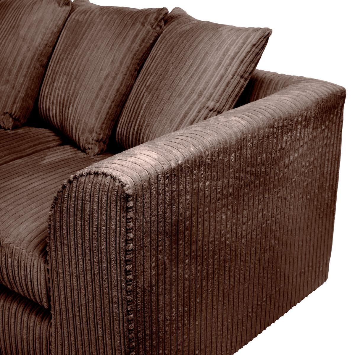 Blake Jumbo Cord Left Hand Corner Sofa Chocolate (Brown) – image 7