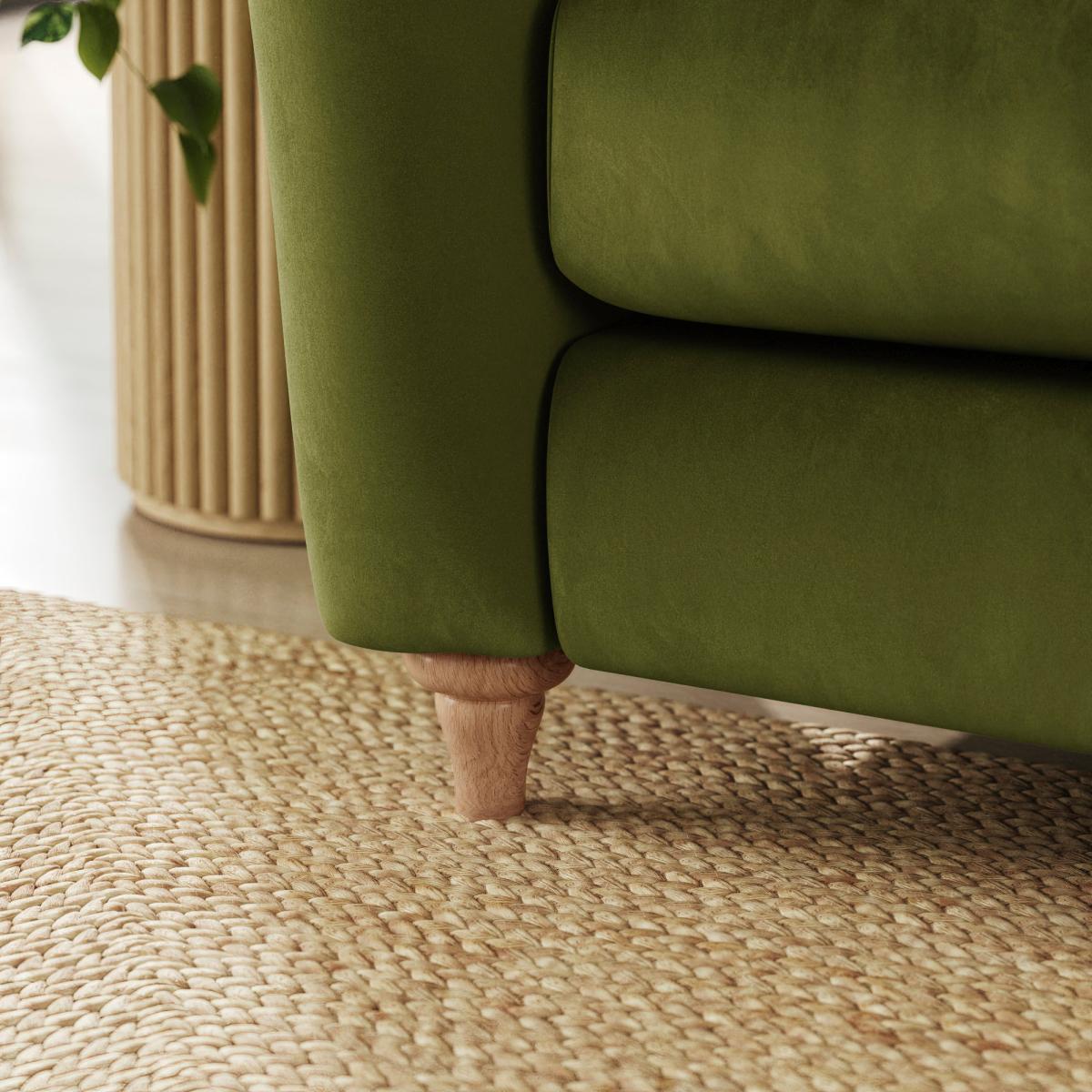 Hattie Matte Plush Velvet Corner Sofa Matte Plush Velvet Olive – image 4