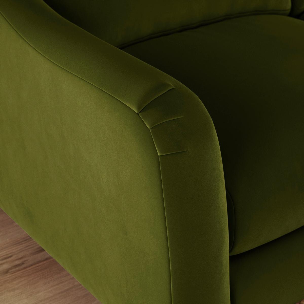 Hattie Matte Plush Velvet Corner Sofa Matte Plush Velvet Olive – image 5