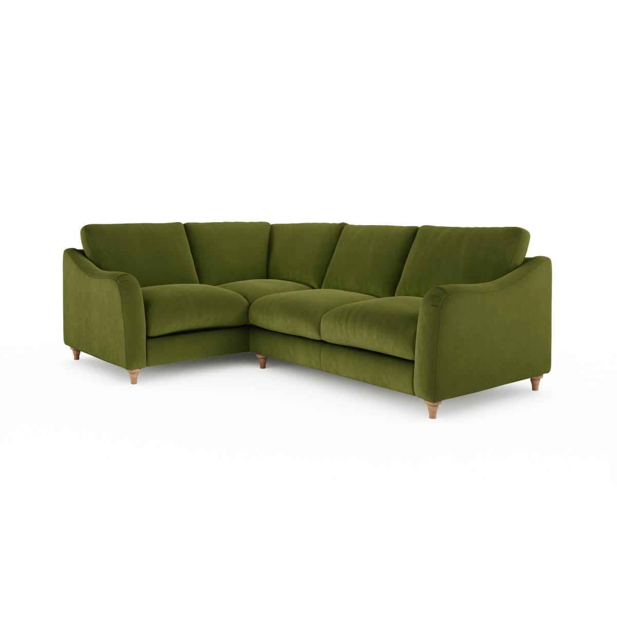 Hattie Matte Plush Velvet Corner Sofa Matte Plush Velvet Olive – image 6