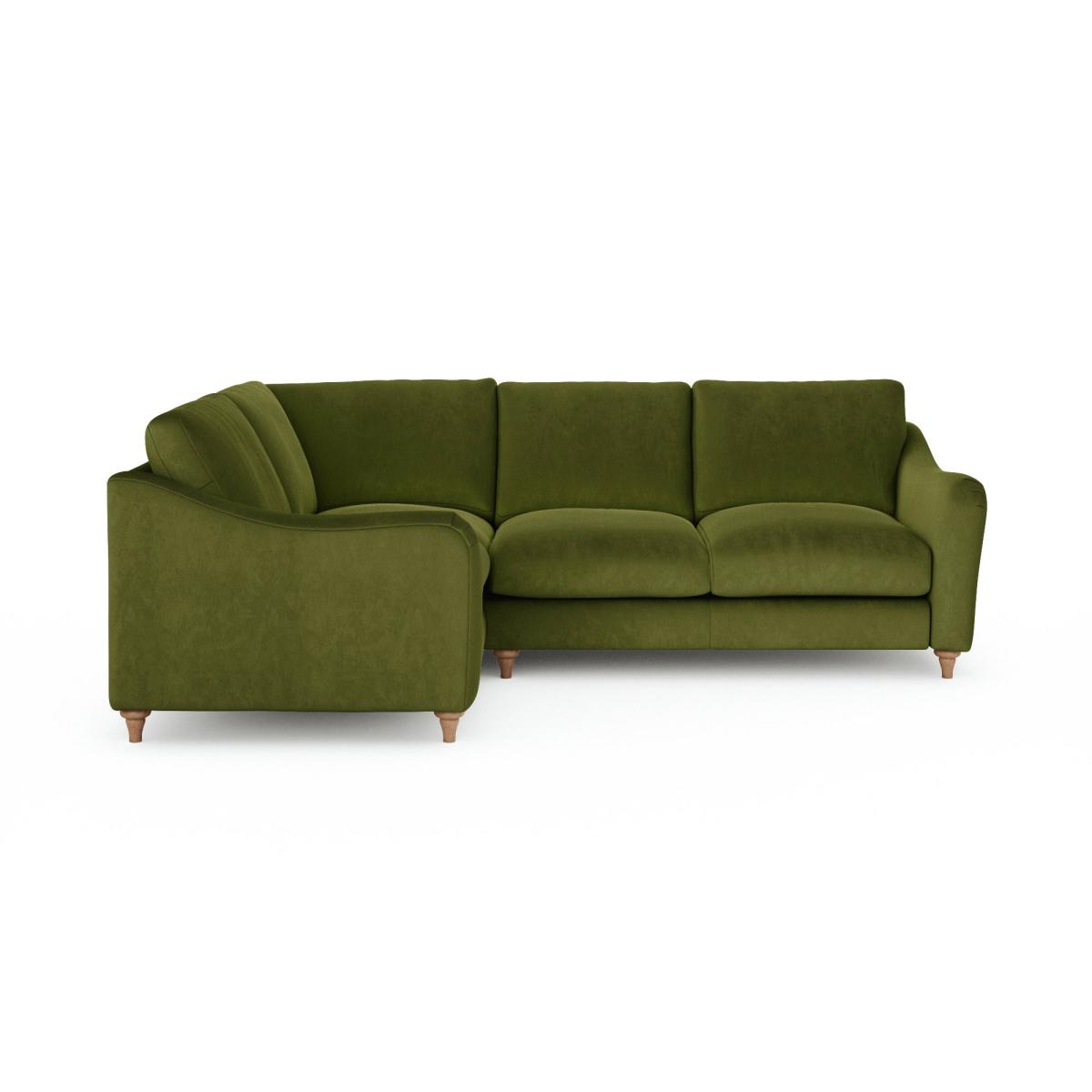 Hattie Matte Plush Velvet Corner Sofa Matte Plush Velvet Olive – image 7