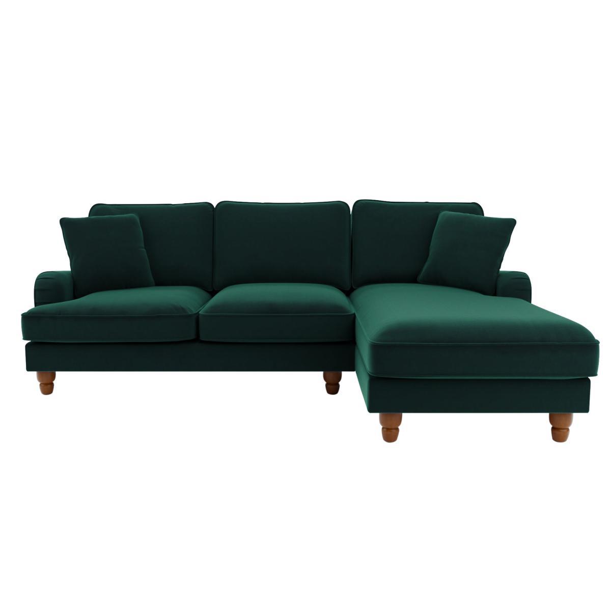 Beatrice Velvet Right Hand Corner Sofa Bottle (Green) – image 2