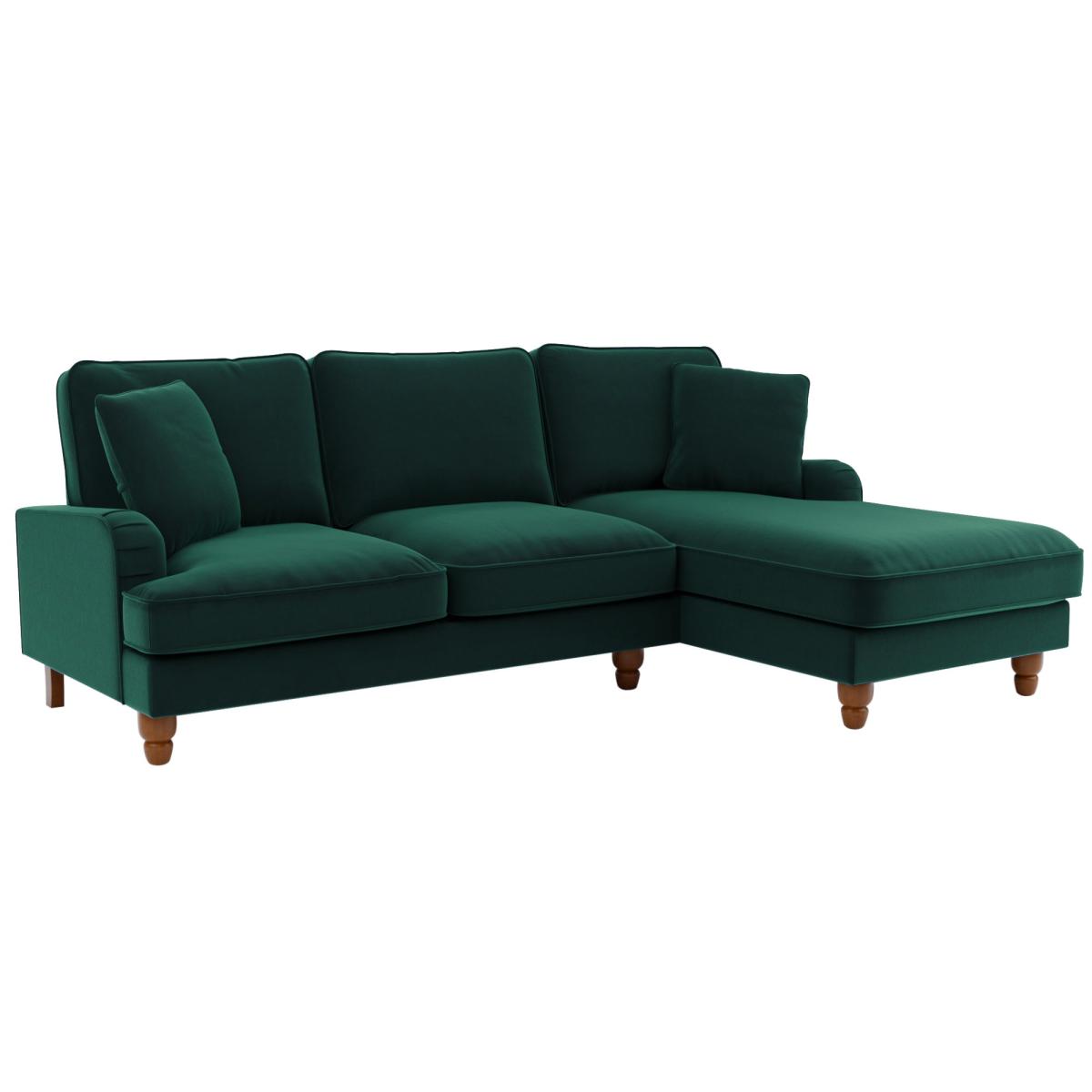 Beatrice Velvet Right Hand Corner Sofa Bottle (Green) – image 3