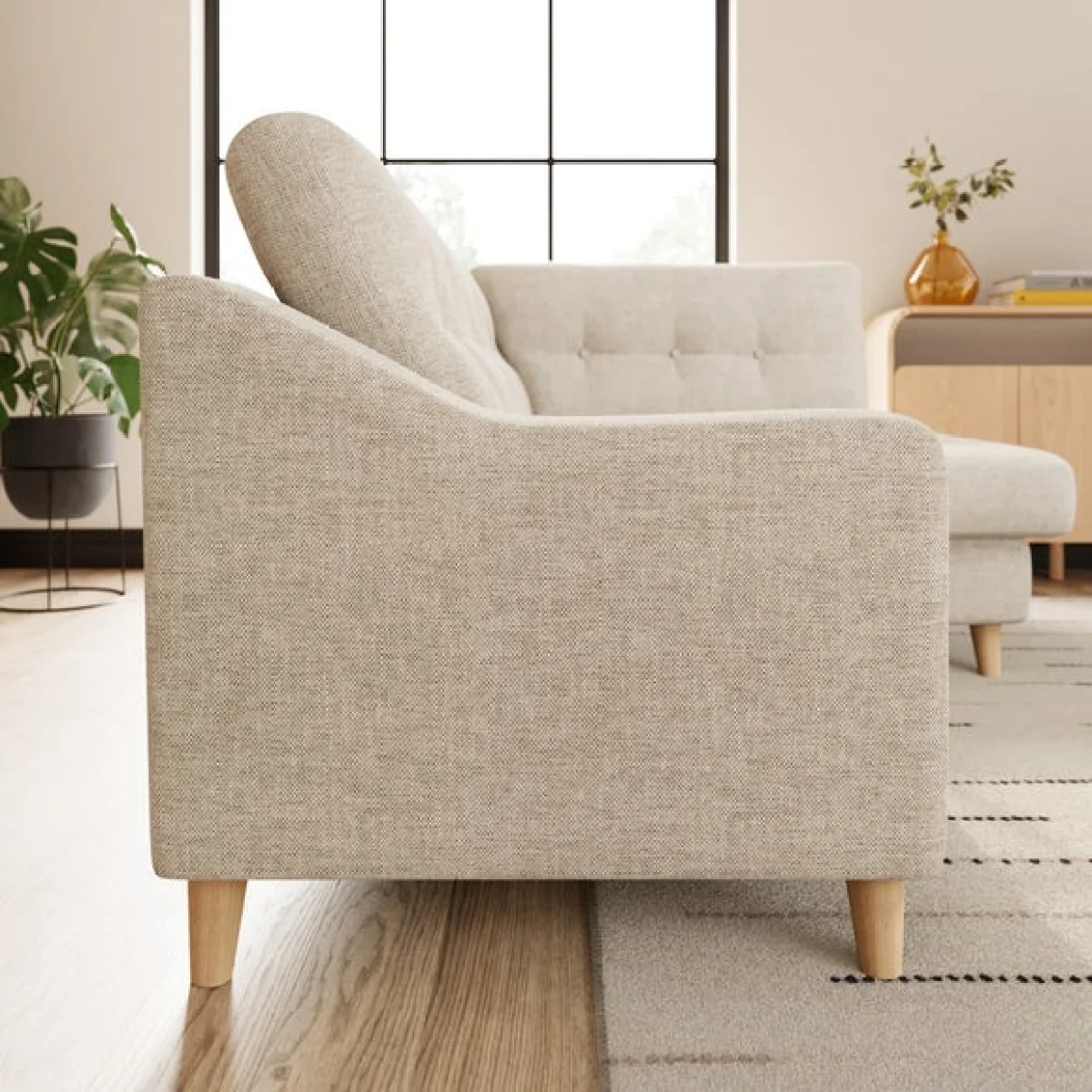 Baxter II Basket Weave Corner Chaise Sofa – image 3