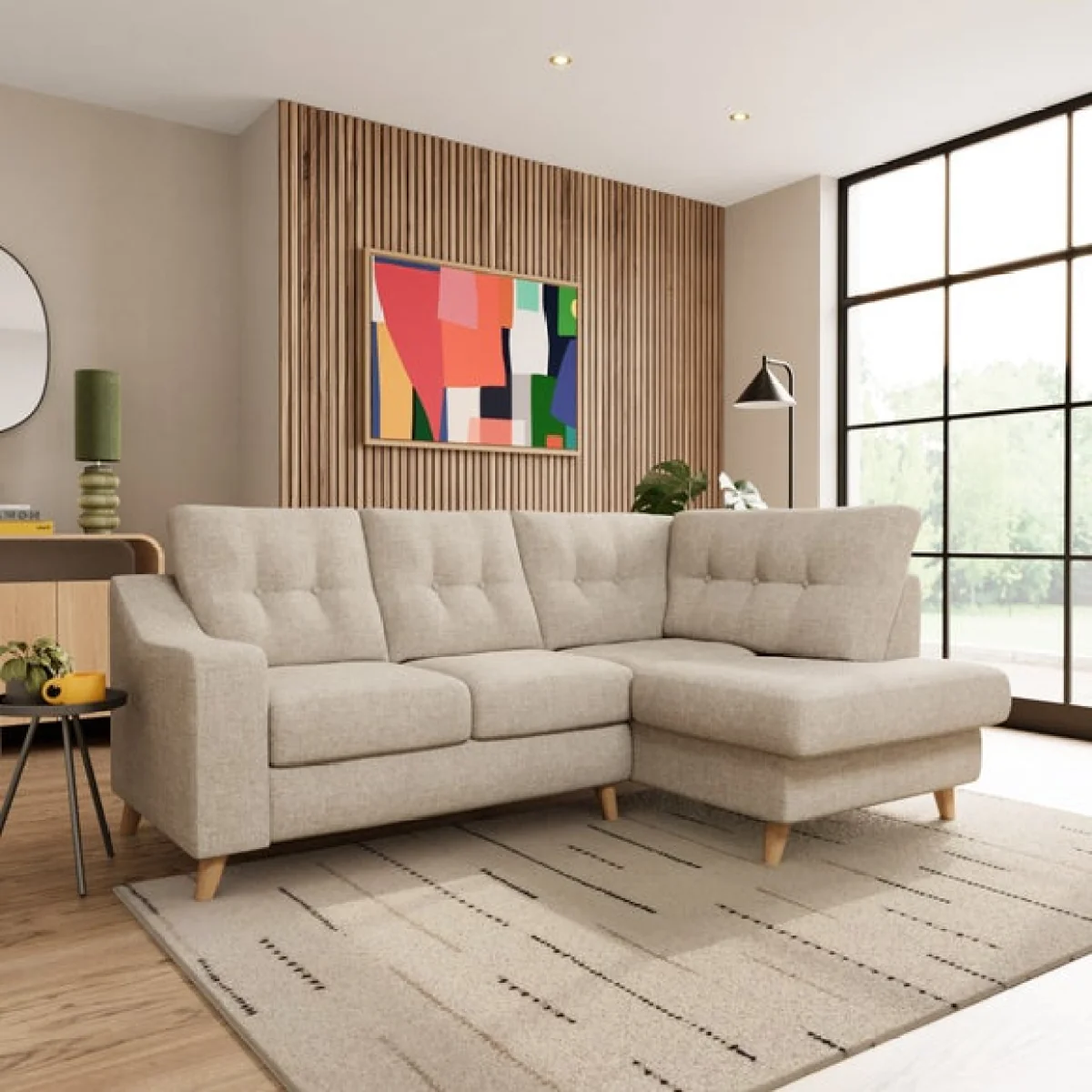 Baxter II Basket Weave Corner Chaise Sofa – image 1