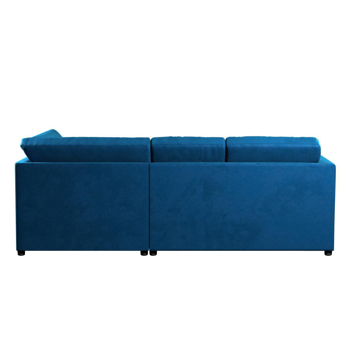 Blake Soft Velvet Corner Sofa Royal Blue – image 4