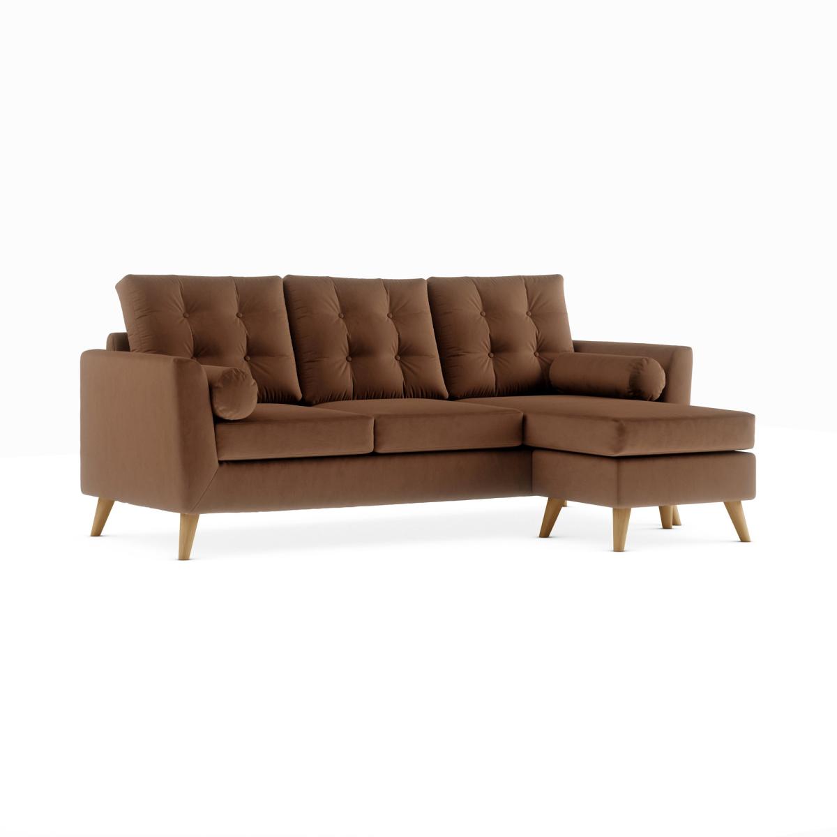 Lewes Luxury Velvet Large Corner Chaise Luxury Velvet Pinecone – image 2