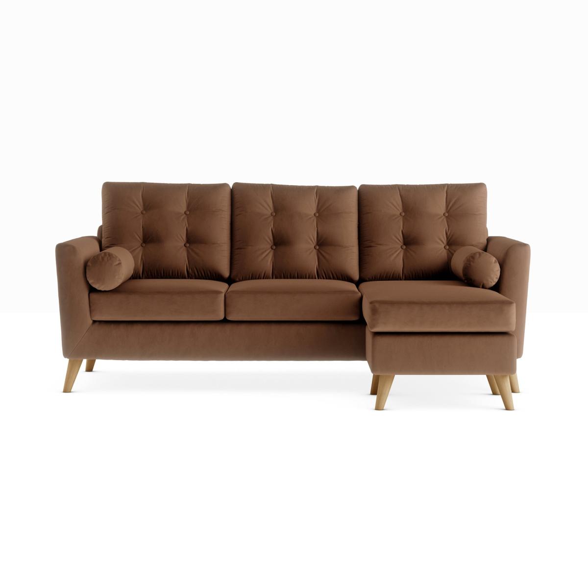 Lewes Luxury Velvet Large Corner Chaise Luxury Velvet Pinecone – image 3