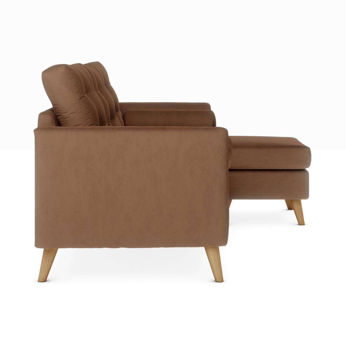 Lewes Luxury Velvet Large Corner Chaise Luxury Velvet Pinecone – image 4