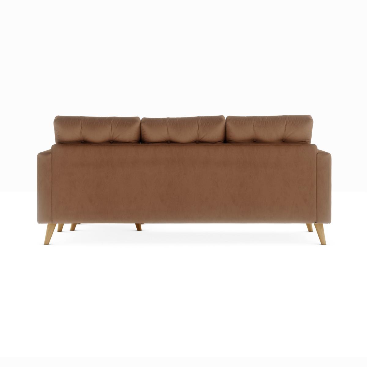 Lewes Luxury Velvet Large Corner Chaise Luxury Velvet Pinecone – image 5