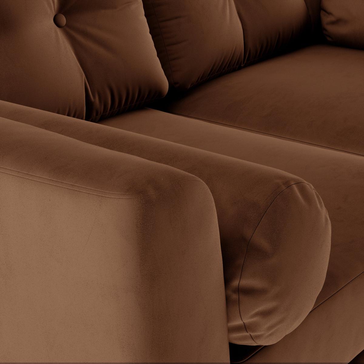 Lewes Luxury Velvet Large Corner Chaise Luxury Velvet Pinecone – image 8