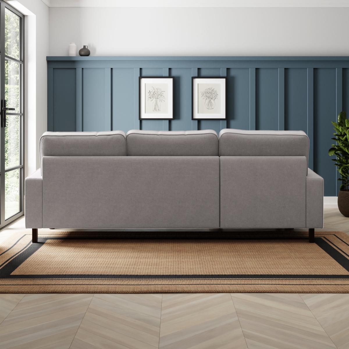 Beatrice Flatweave Grey Corner Chaise Sofa Flatweave Grey – image 3