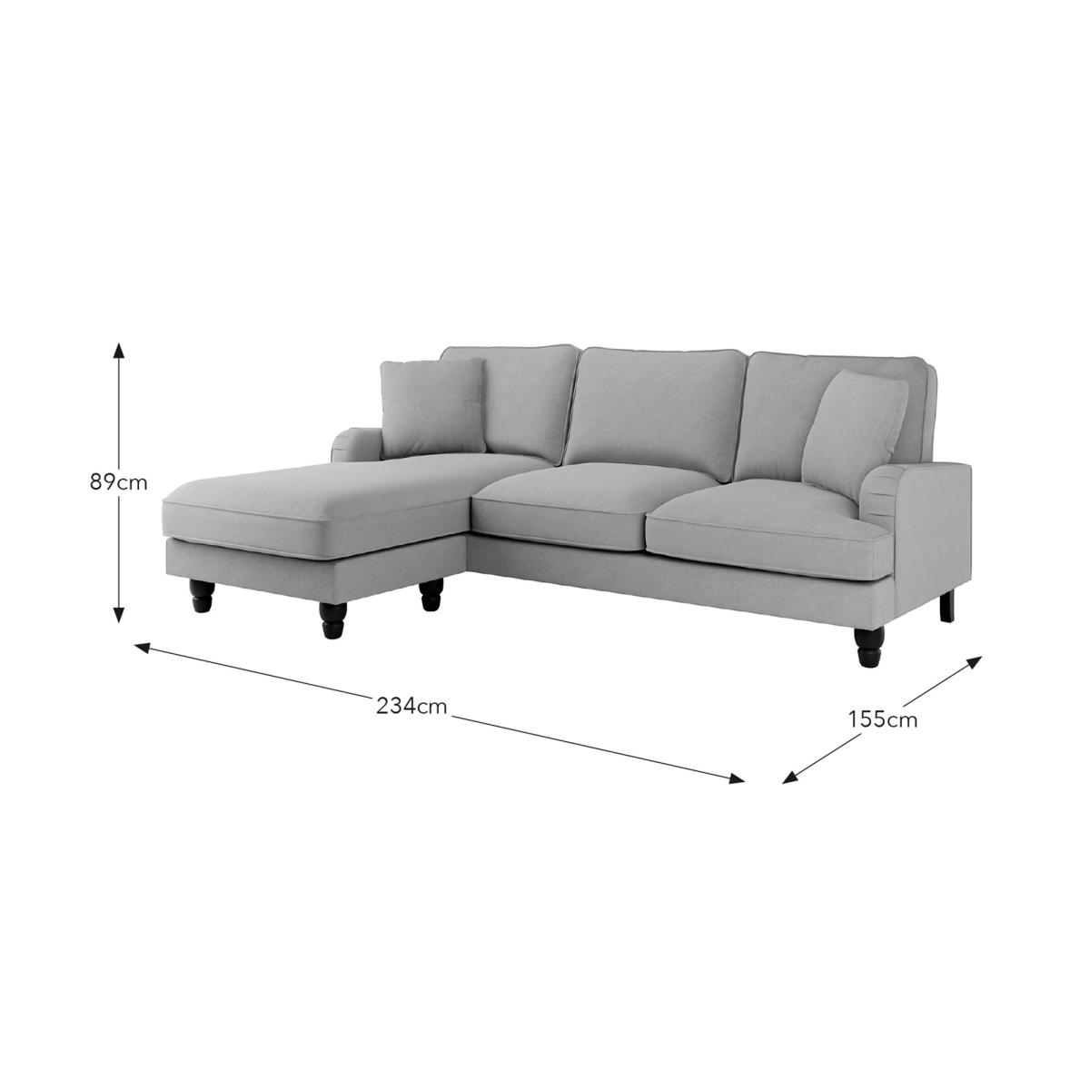 Beatrice Flatweave Grey Corner Chaise Sofa Flatweave Grey – image 9