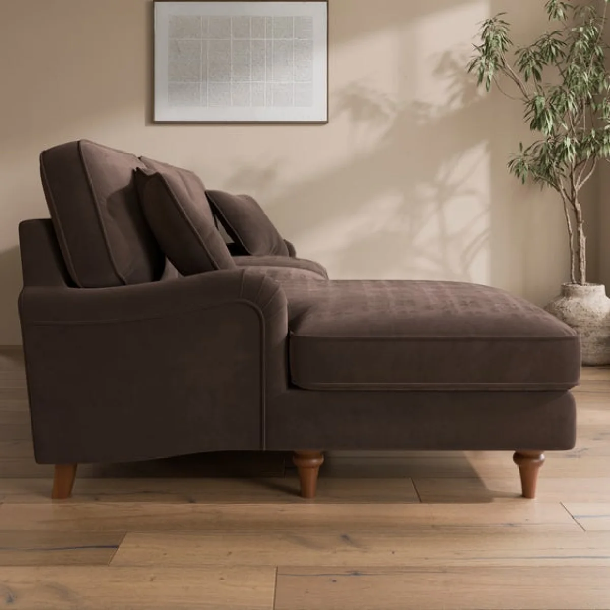 Beatrice II Velvet Corner Chaise Sofa – image 3