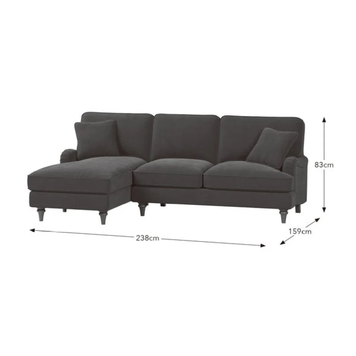 Beatrice II Velvet Corner Chaise Sofa – image 9