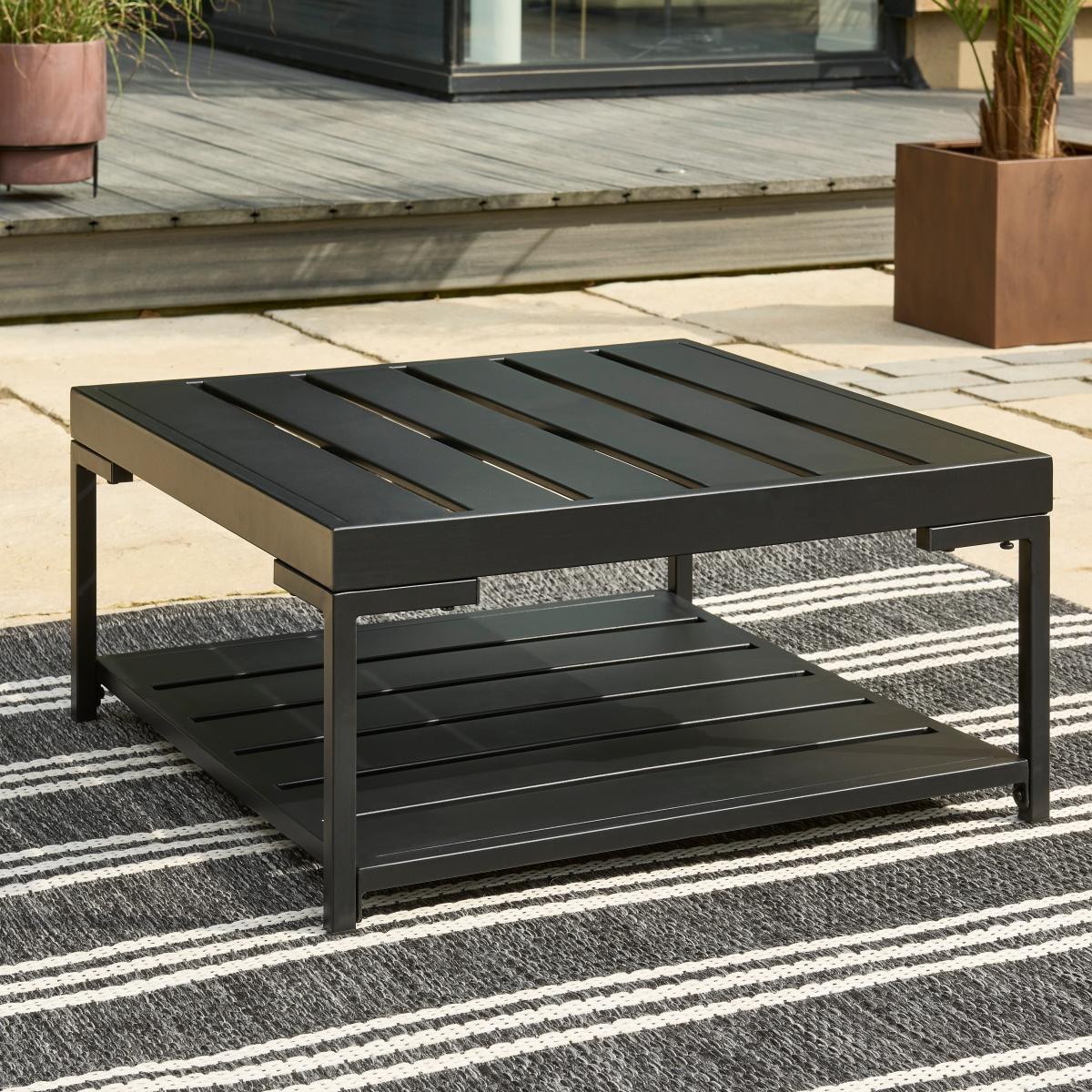 Elements Black Modular 6 Seater Corner Sofa Set with Coffee and Side Tables Black – image 5