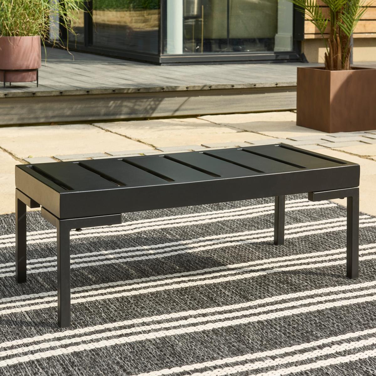 Elements Black Modular 6 Seater Corner Sofa Set with Coffee and Side Tables Black – image 6