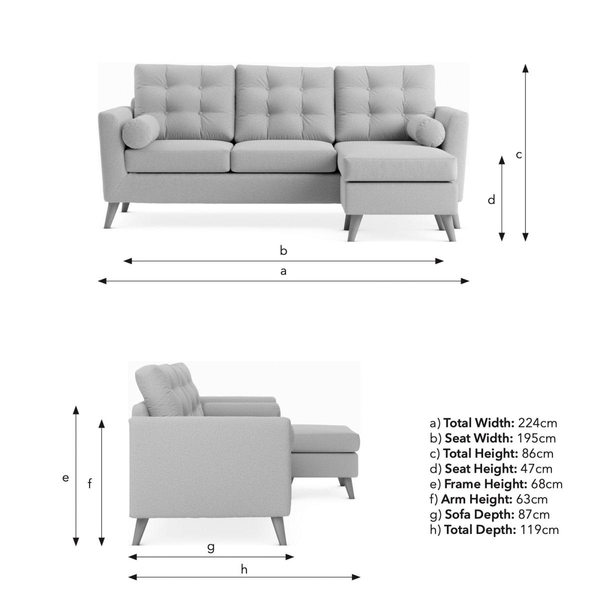 Lewes Slub Cotton Blend Large Corner Chaise Slub Cotton Blend Light Mineral – image 10
