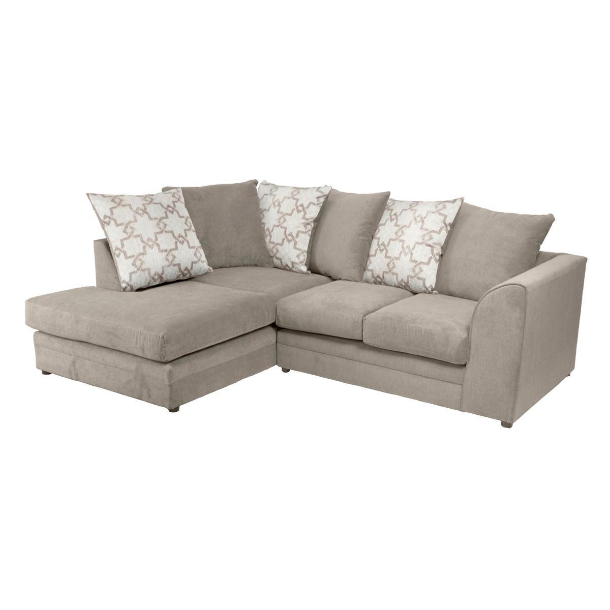 Washington Left Hand Fabric Corner Sofa Brown – image 2