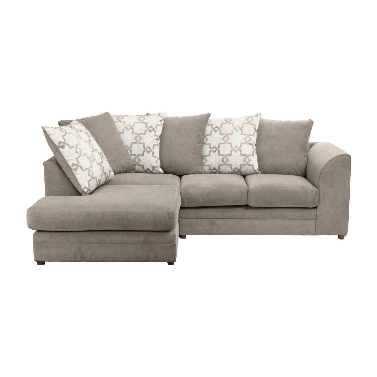 Washington Left Hand Fabric Corner Sofa Brown – image 1