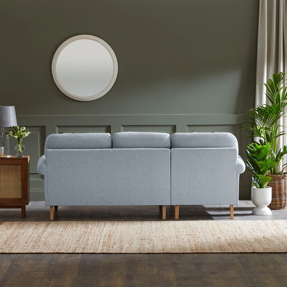 Jolene Soft Texture Corner Chaise Sofa Soft Texture Soft Blue – image 5