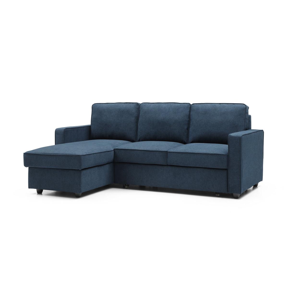 Kayden Woven Corner Storage 3 Seater Sofa Bed Navy – image 3