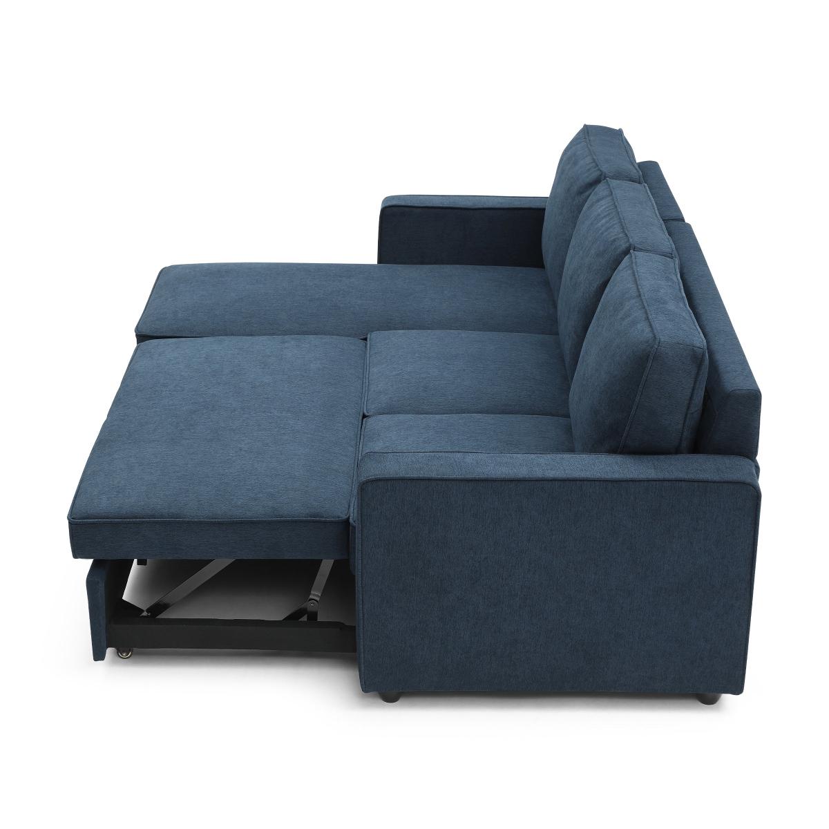 Kayden Woven Corner Storage 3 Seater Sofa Bed Navy – image 7