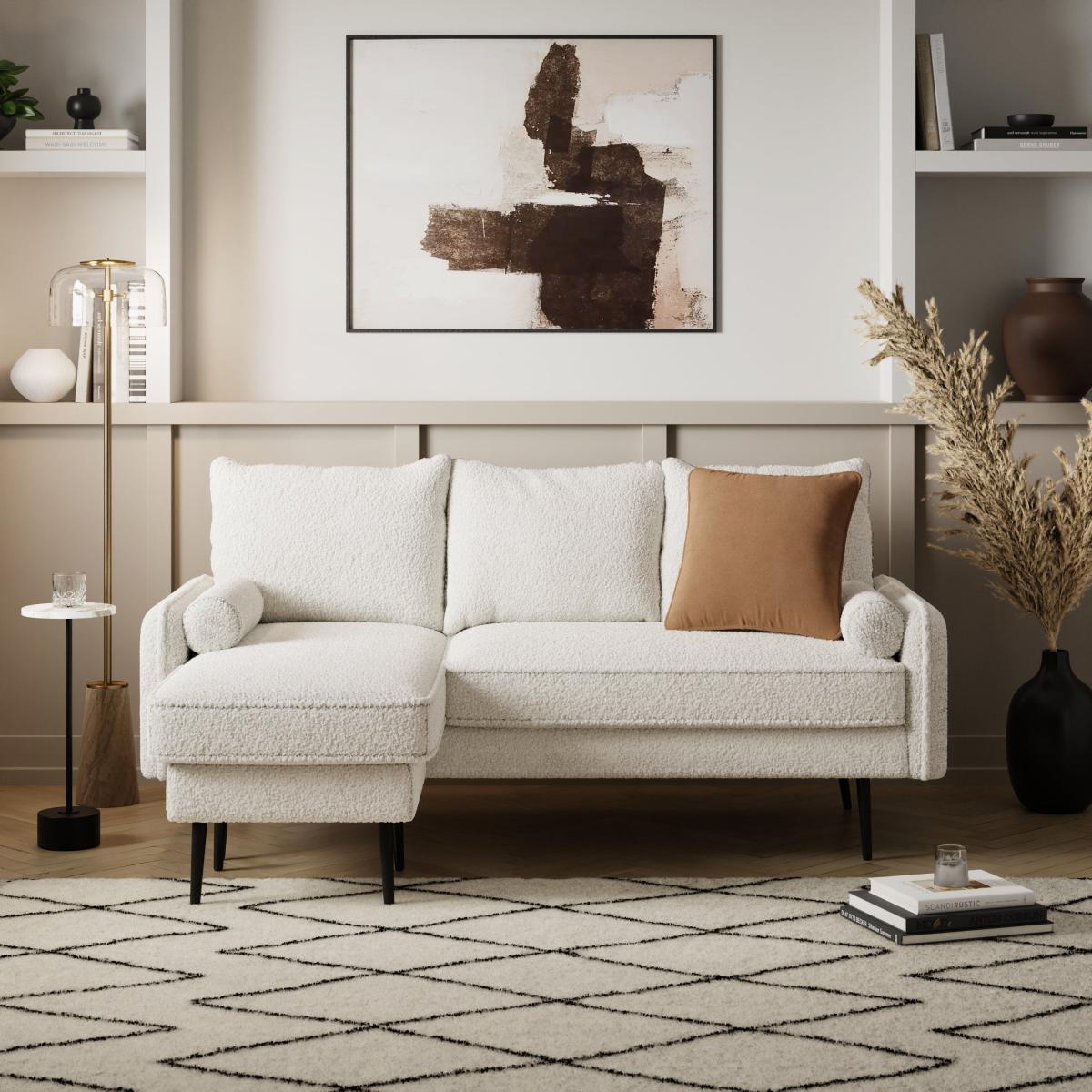 Cassie Sherpa Reversible Corner Chaise Ivory – image 2