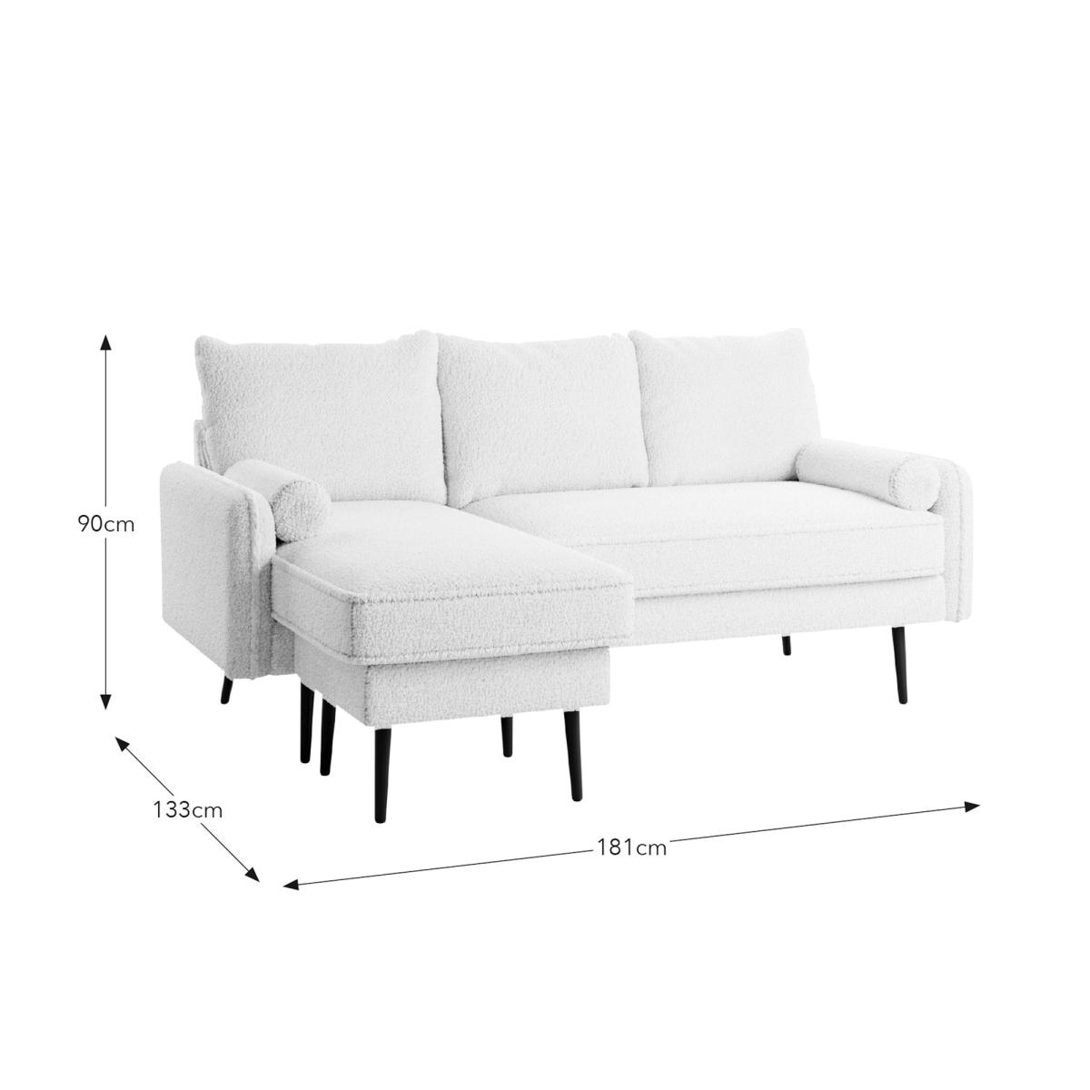 Cassie Sherpa Reversible Corner Chaise Ivory – image 9