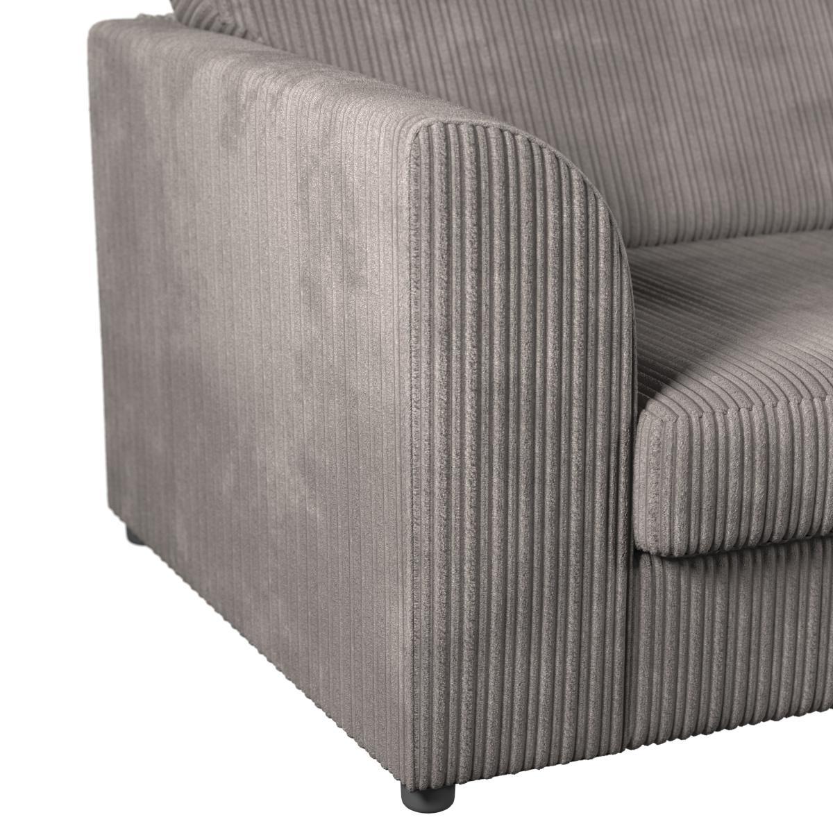 Blake Jumbo Cord Corner Sofa Grey – image 6