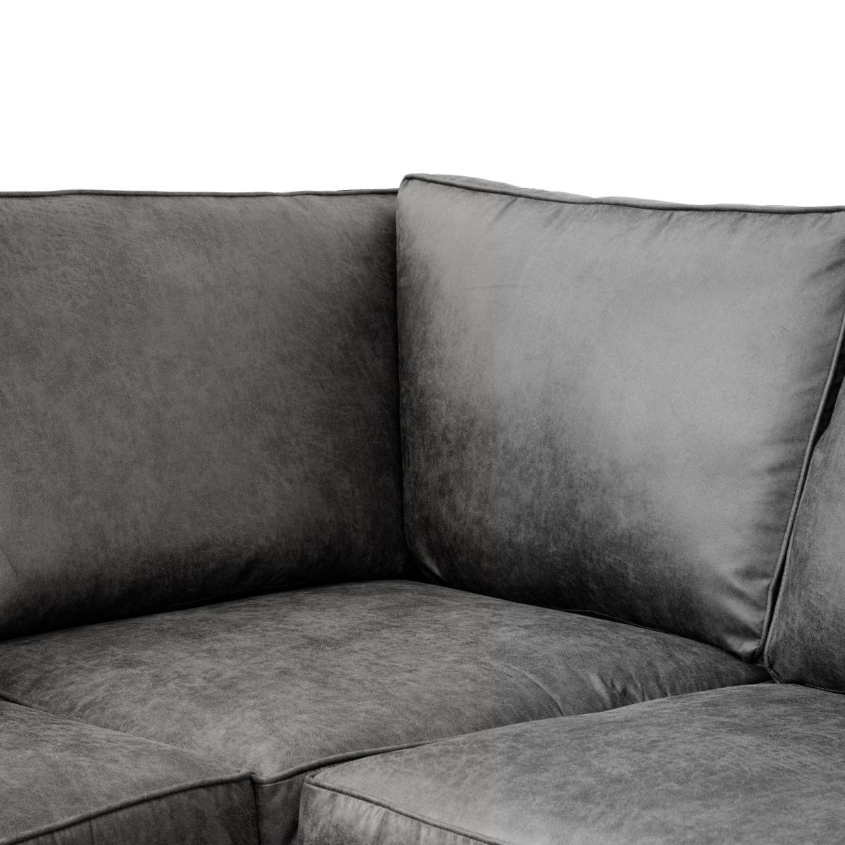 Oakland Left Hand Faux Leather Corner Sofa Black – image 5