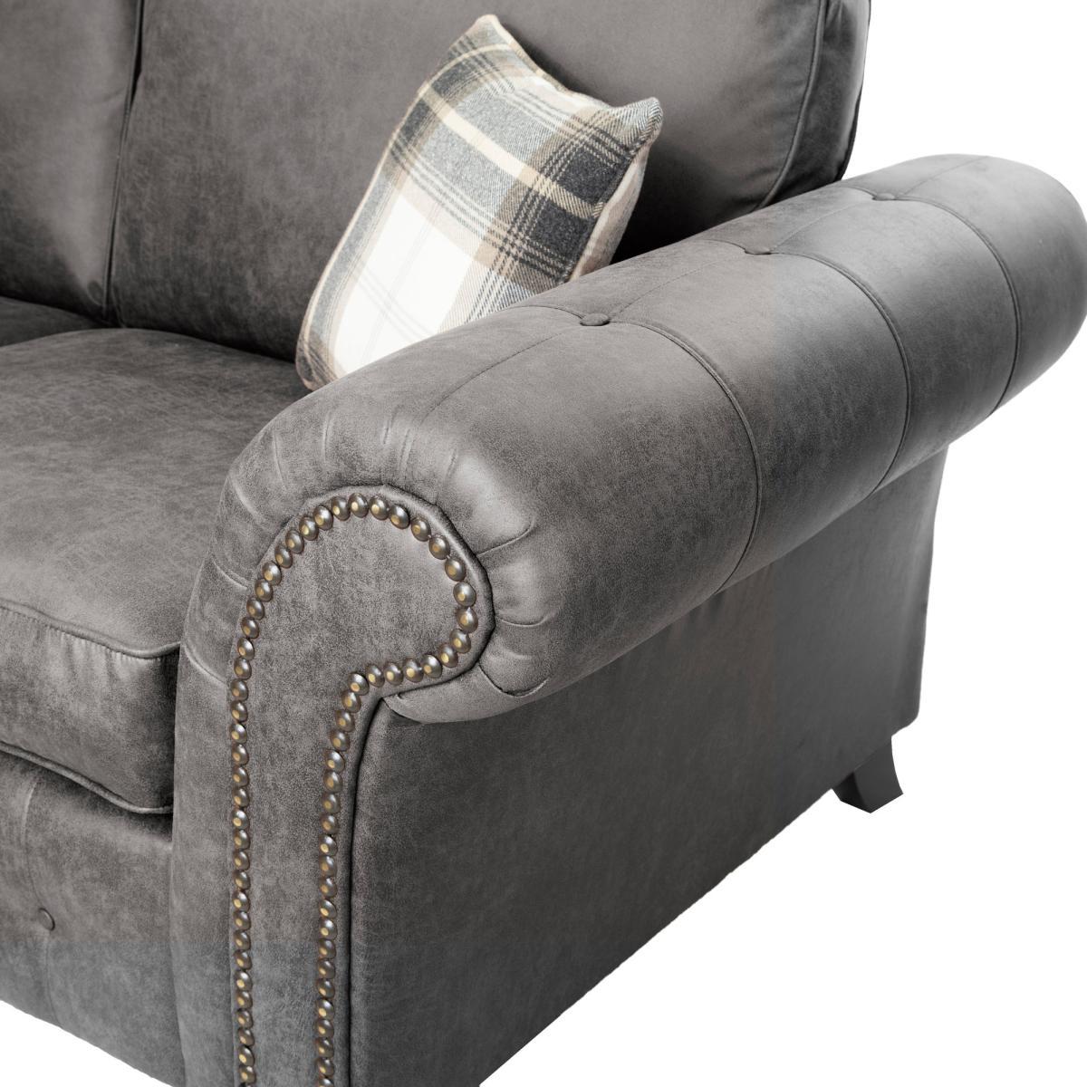 Oakland Left Hand Faux Leather Corner Sofa Black – image 6