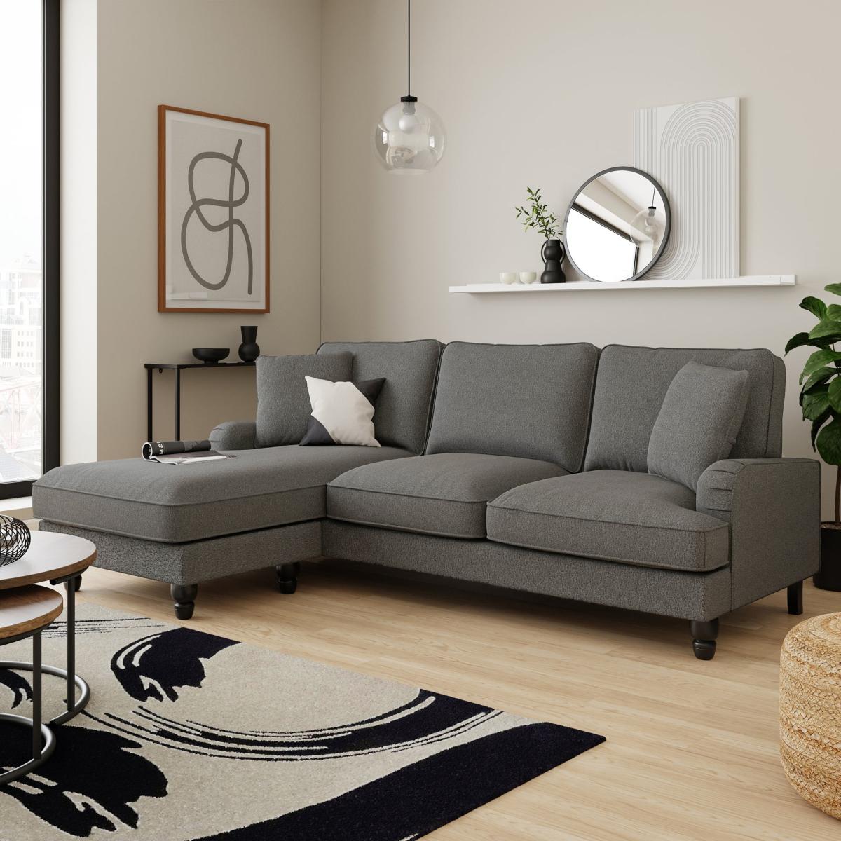 Beatrice Luna Left Hand Corner Chaise Luna Charcoal – image 1