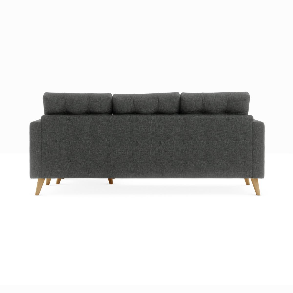 Lewes Slub Cotton Blend Large Corner Chaise Slub Cotton Blend Black – image 5