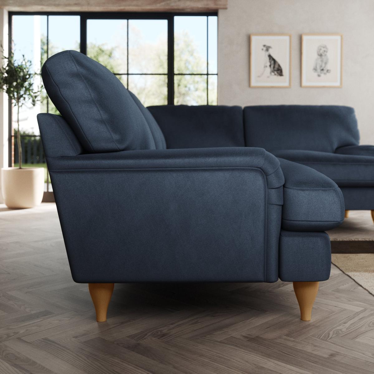 Darwin Corner Sofa Cosy Velvet Navy – image 3