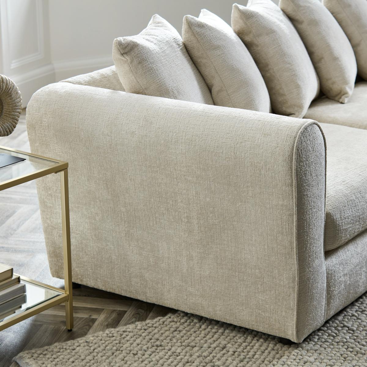 Blake Curved Arm Scatter Back Soft Texture Chenille Light Natural Corner Chaise Soft Texture Chenille Light Natural – image 5