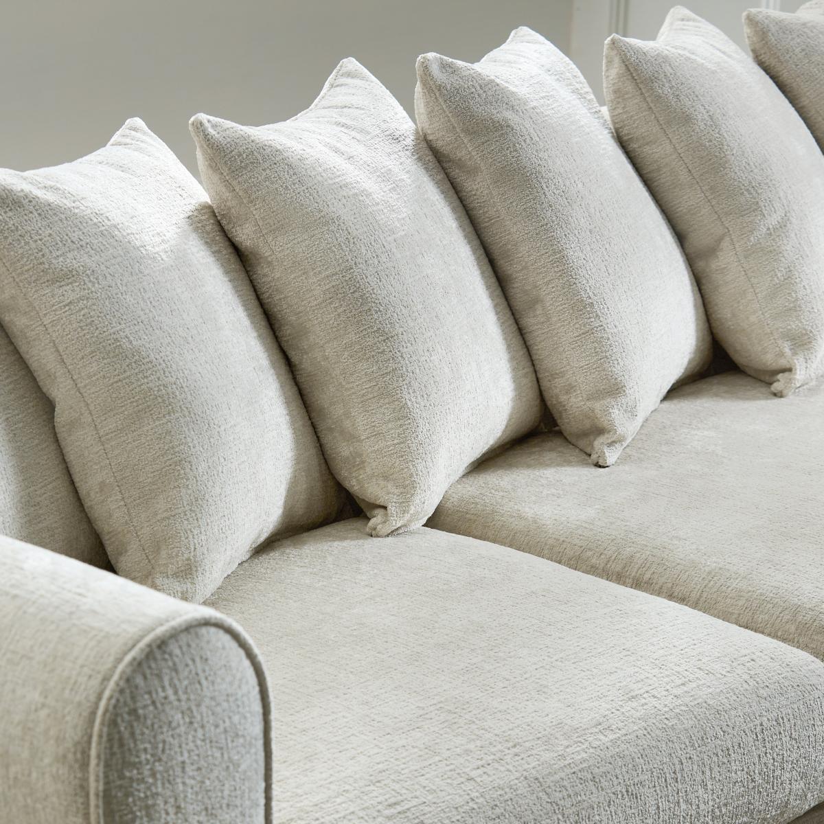 Blake Curved Arm Scatter Back Soft Texture Chenille Light Natural Corner Chaise Soft Texture Chenille Light Natural – image 6