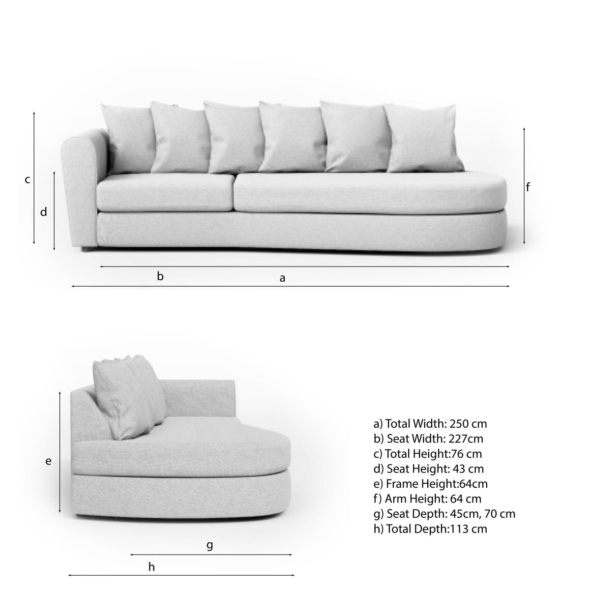Blake Curved Arm Scatter Back Soft Texture Chenille Light Natural Corner Chaise Soft Texture Chenille Light Natural – image 9