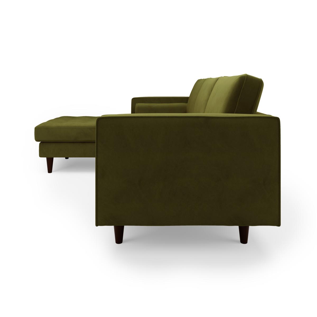 Zoe Velvet Left Hand Corner Chaise Olive – image 4