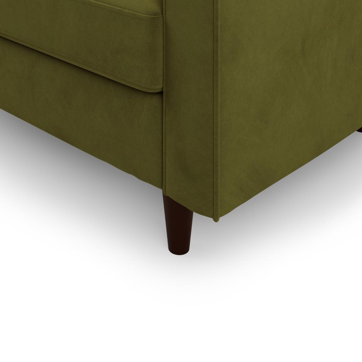 Zoe Velvet Left Hand Corner Chaise Olive – image 6