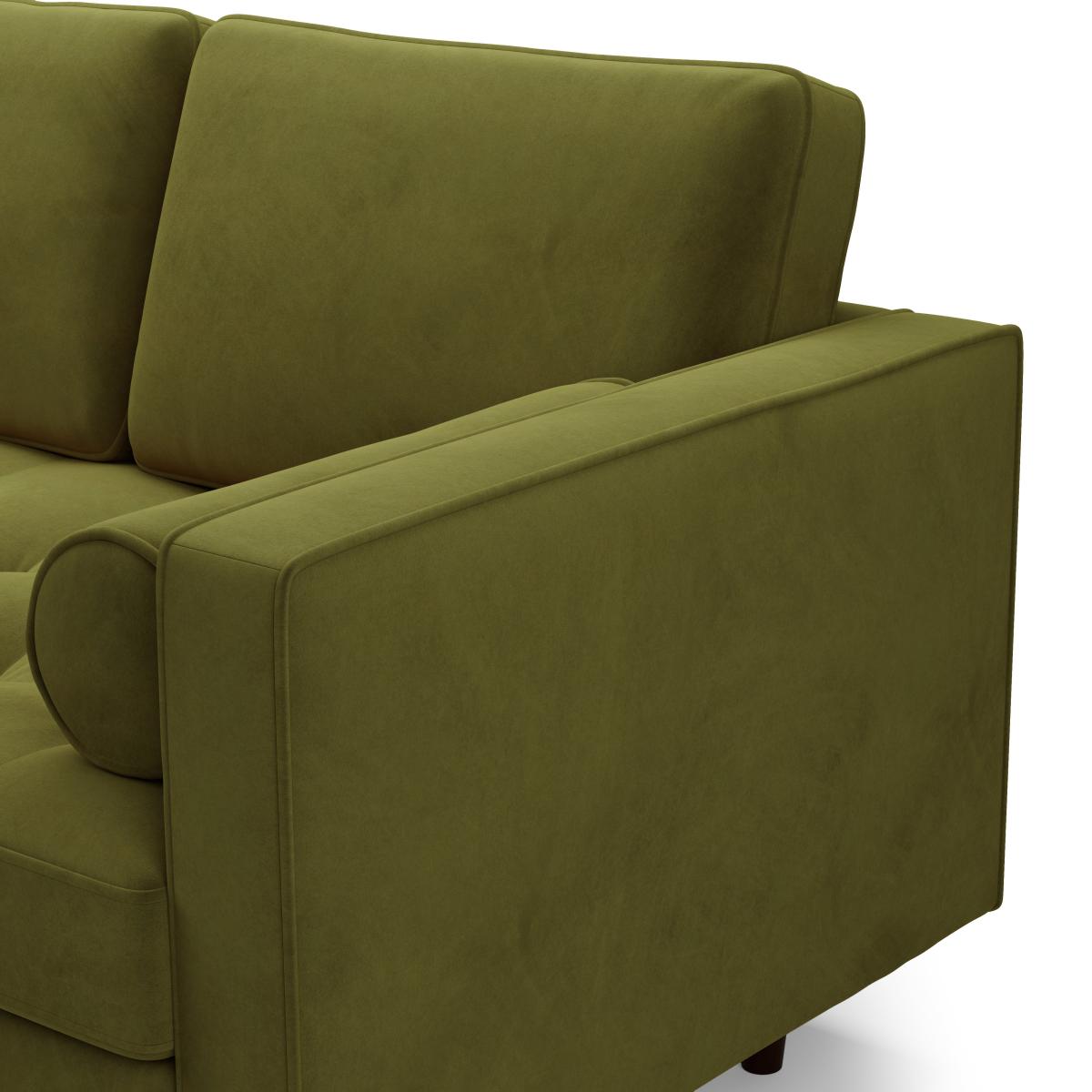 Zoe Velvet Left Hand Corner Chaise Olive – image 7