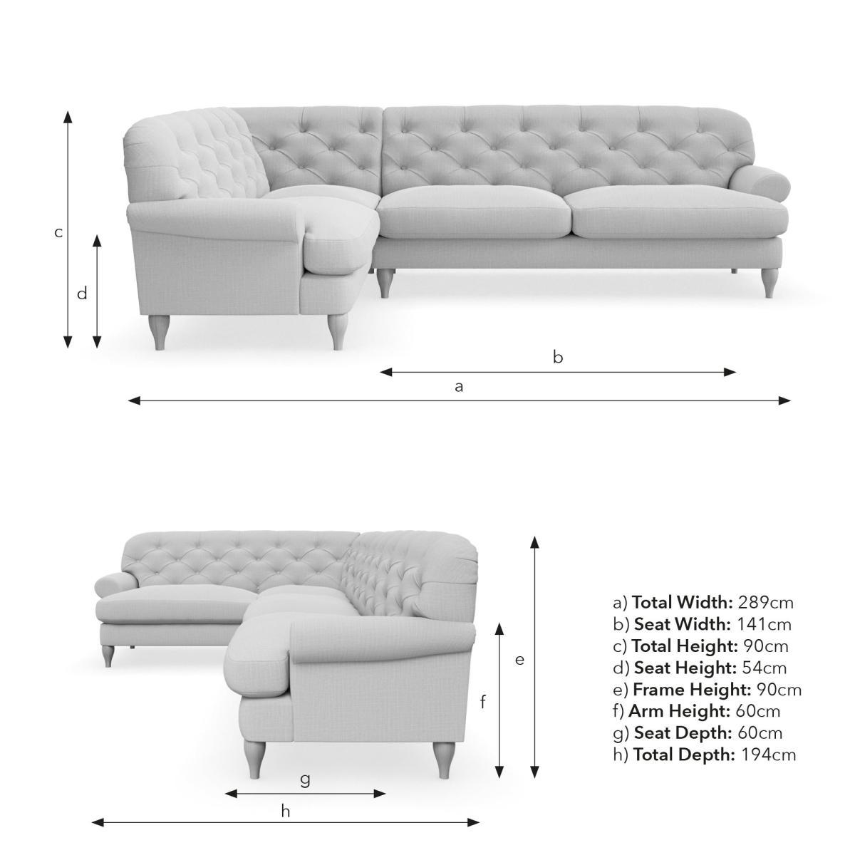 Canterbury Slub Cotton Blend Left Hand Corner Sofa Slub Cotton Light Mineral – image 10